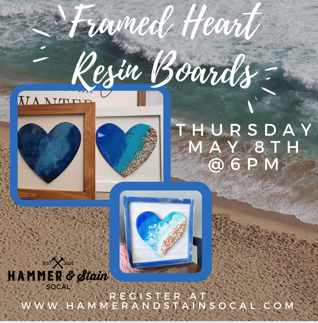 Framed heart resin board