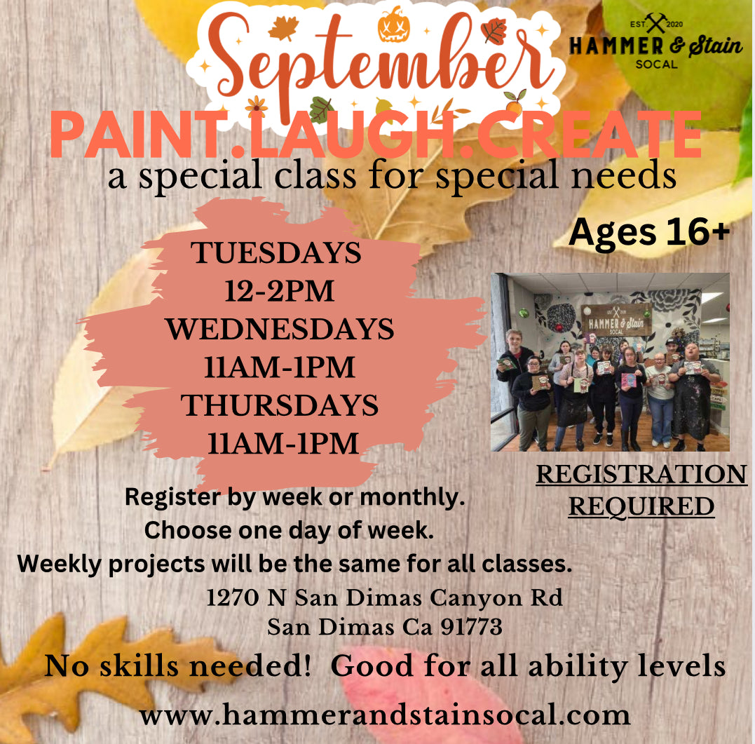 September Paint.Laugh.Create (a special class for special needs)