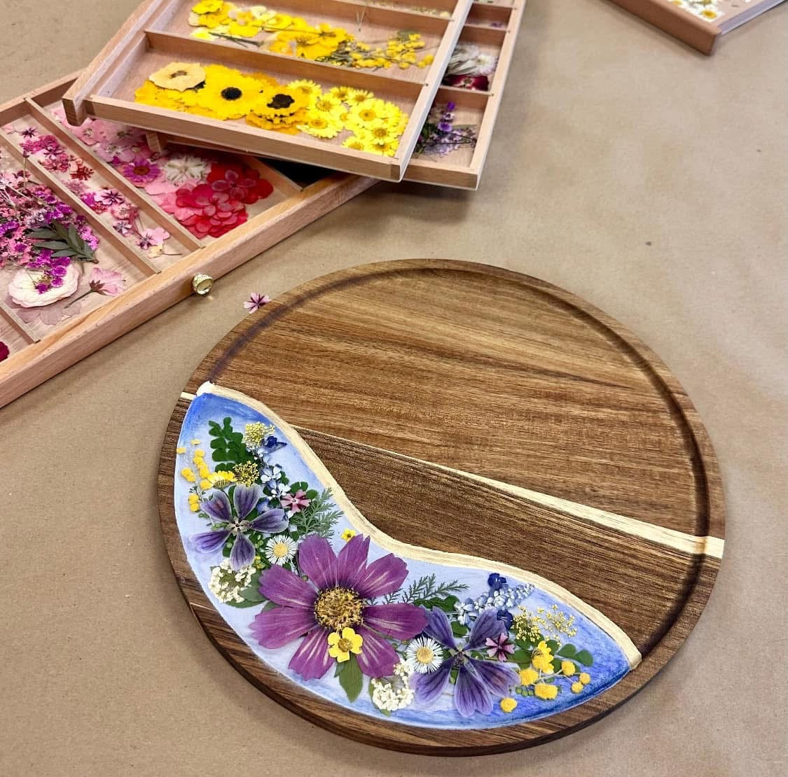 Pressed Flower Resin Boards