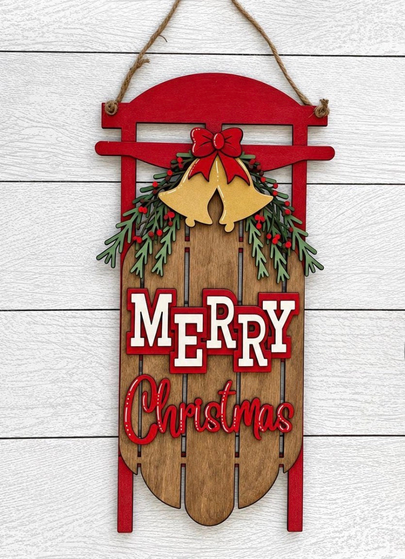Christmas Door hanger sleds