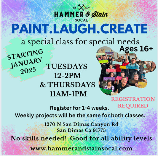 January Paint.Laugh.Create (a special class for special needs)