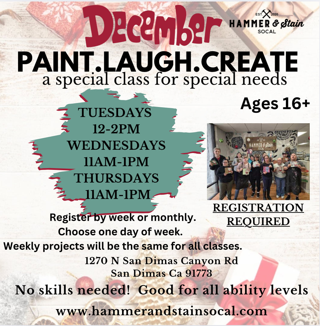 December Paint.Laugh.Create (a special class for special needs)