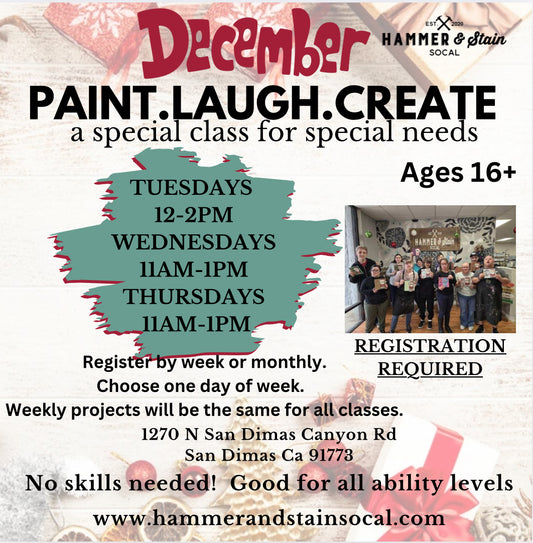 December Paint.Laugh.Create (a special class for special needs)
