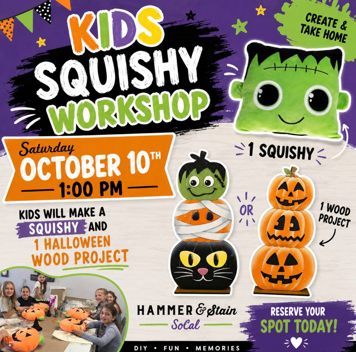 Saturday, October 10th @1pm-Kids Halloween Squishy Event