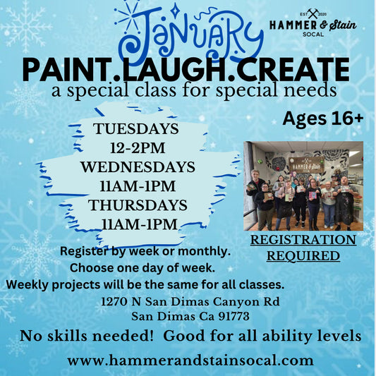 January Paint.Laugh.Create (a special class for special needs)