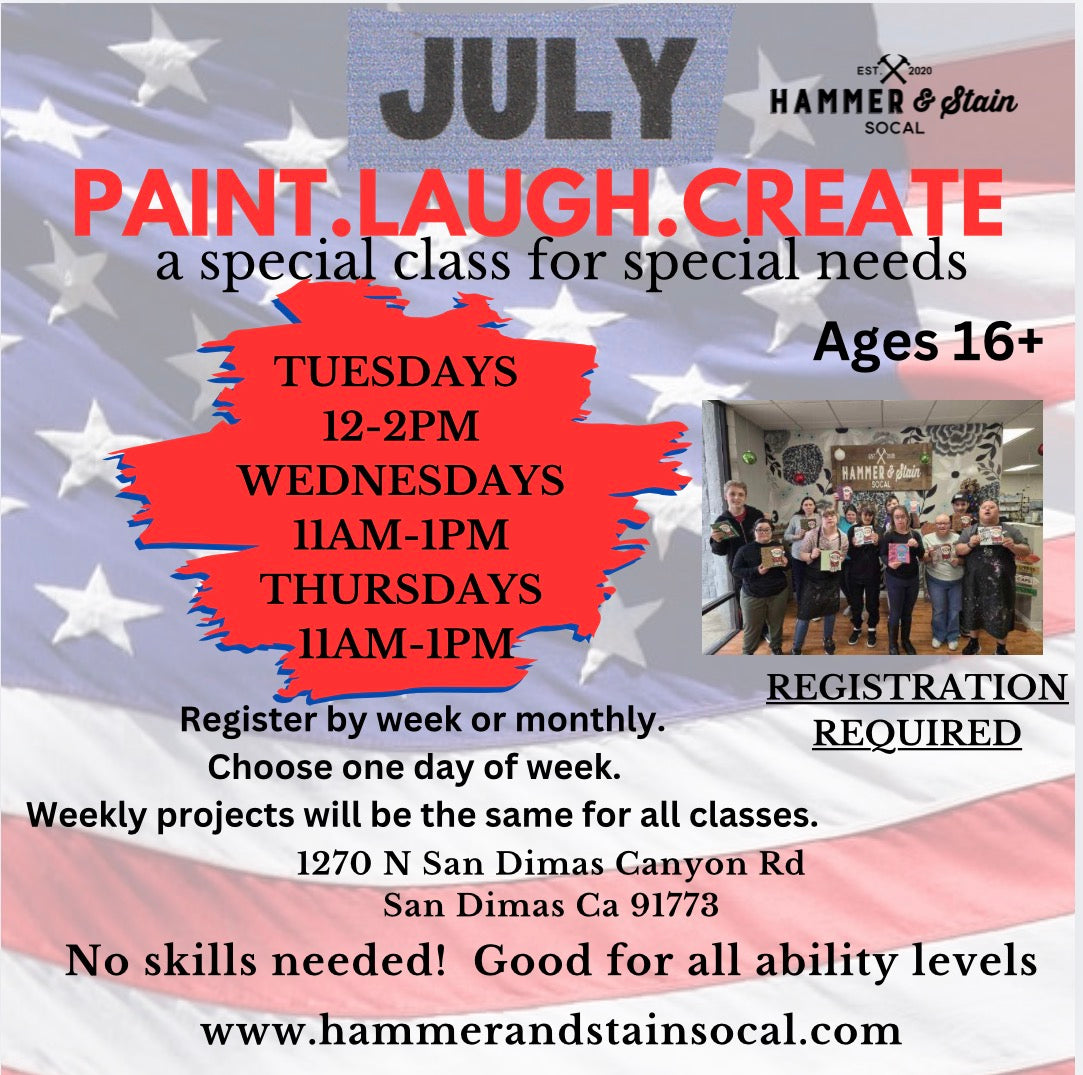 July Paint.Laugh.Create (a special class for special needs)