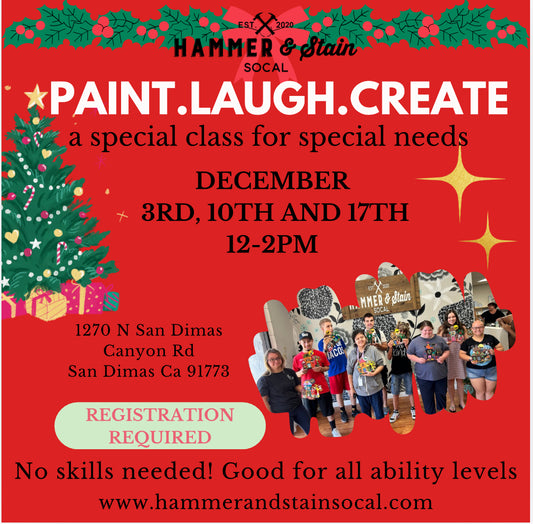 December Paint.Laugh.Create (a special class for special needs)