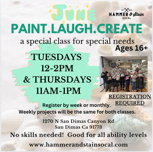 June Paint.Laugh.Create (a special class for special needs)