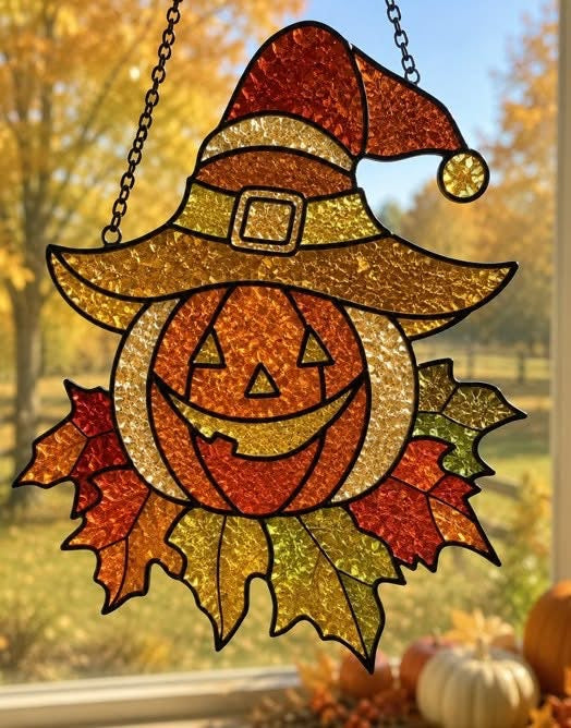 Fall & Halloween Faux Stained Glass Sun Catchers
